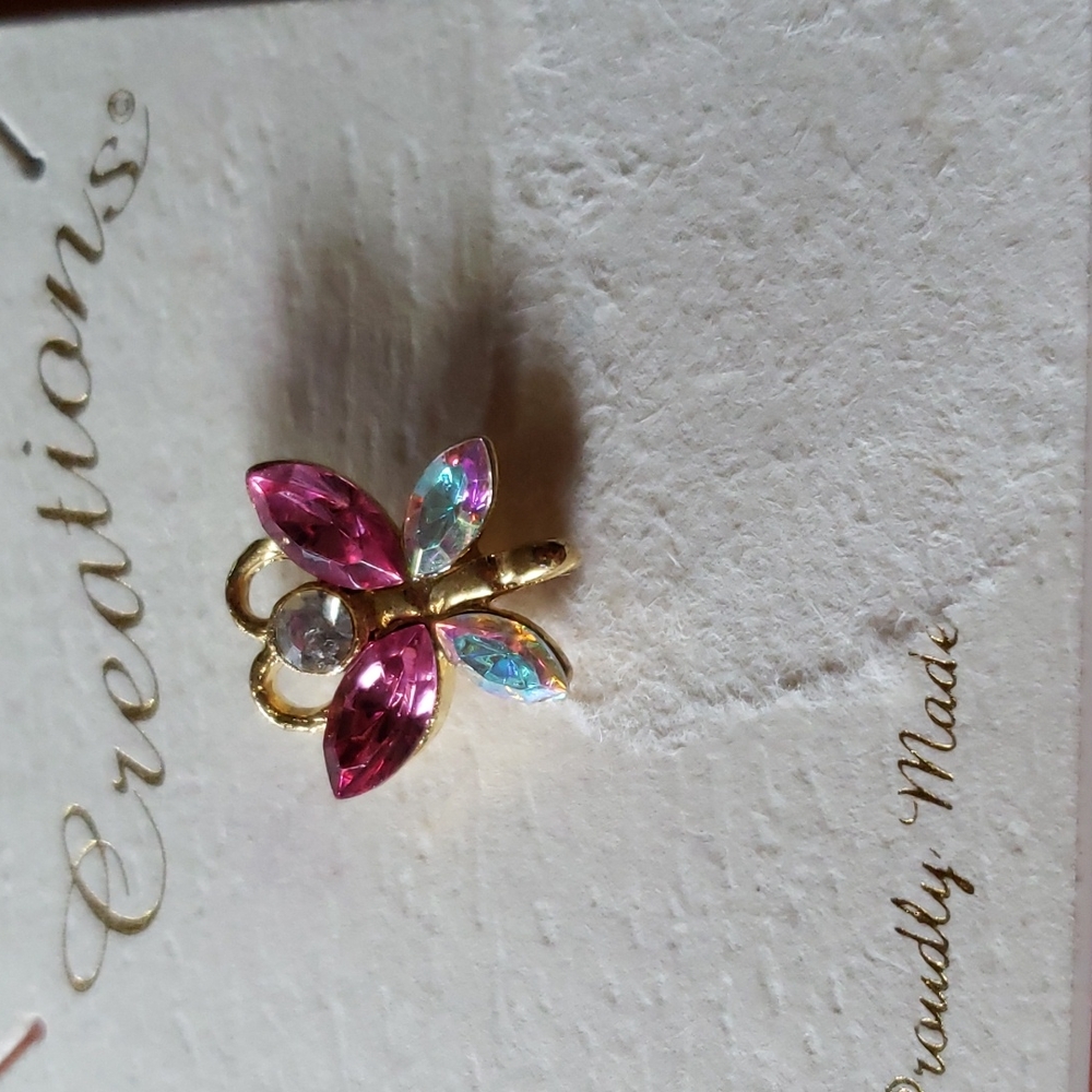 Austrian Crystal Angel Pin Colorful Angelic Brooch
